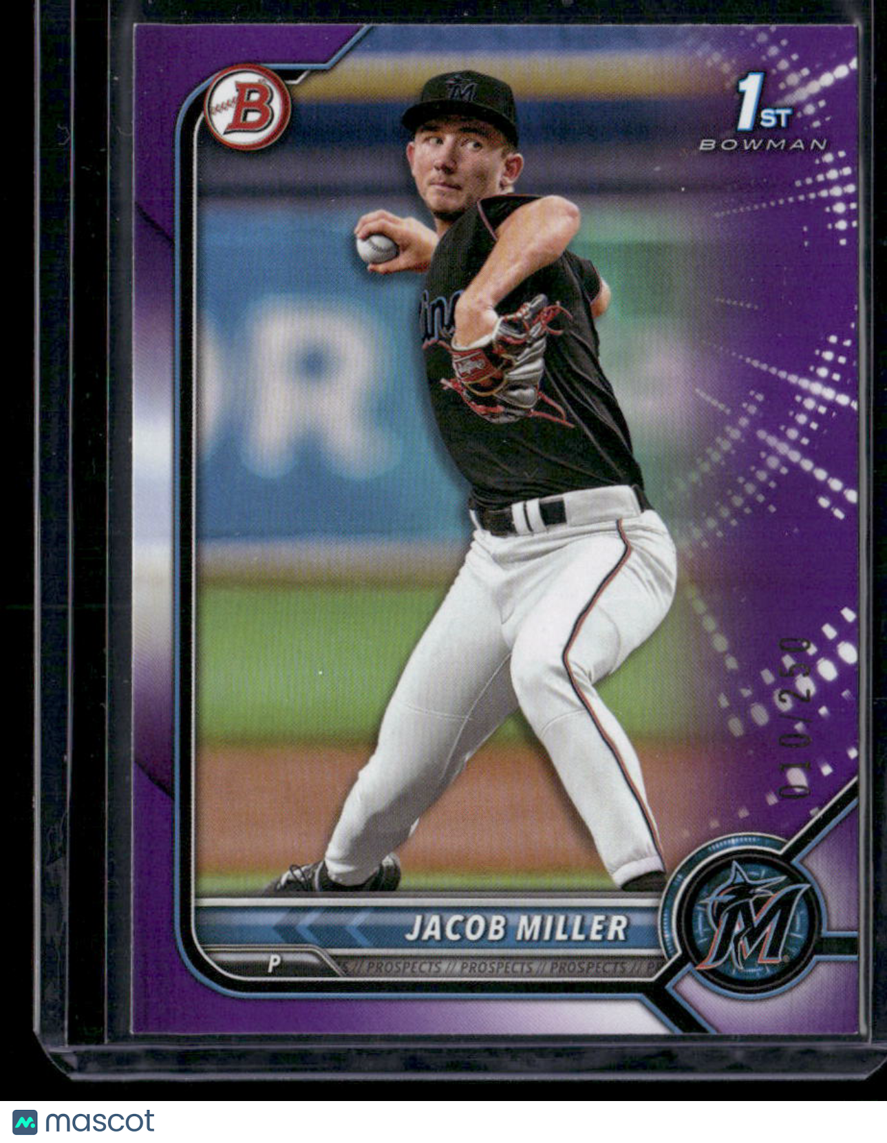 2022 Topps Bowman Draft Jacob Miller #BD-195 Purple 1st Bowman Baseball