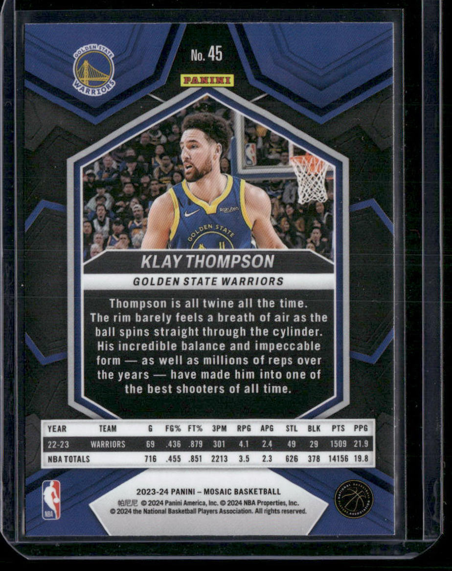 2023 Panini Mosaic Basketball Klay Thompson #45 Basketball