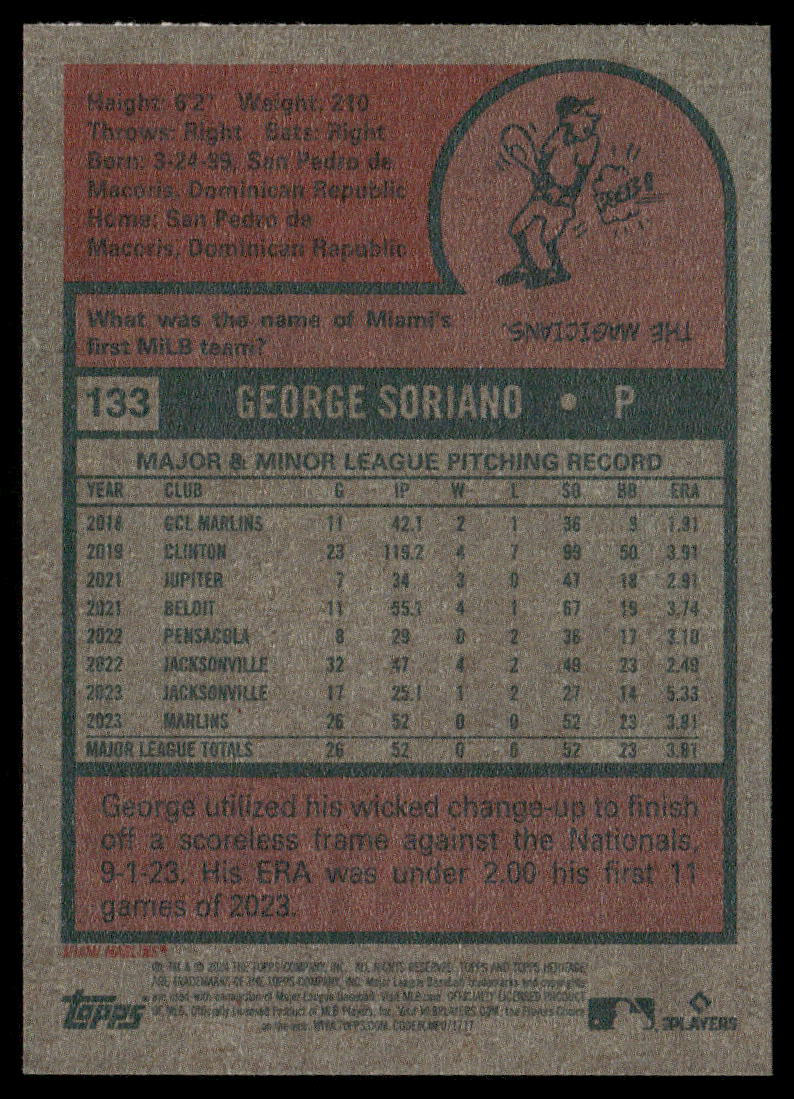 2024 Topps Heritage George Soriano #133 Baseball