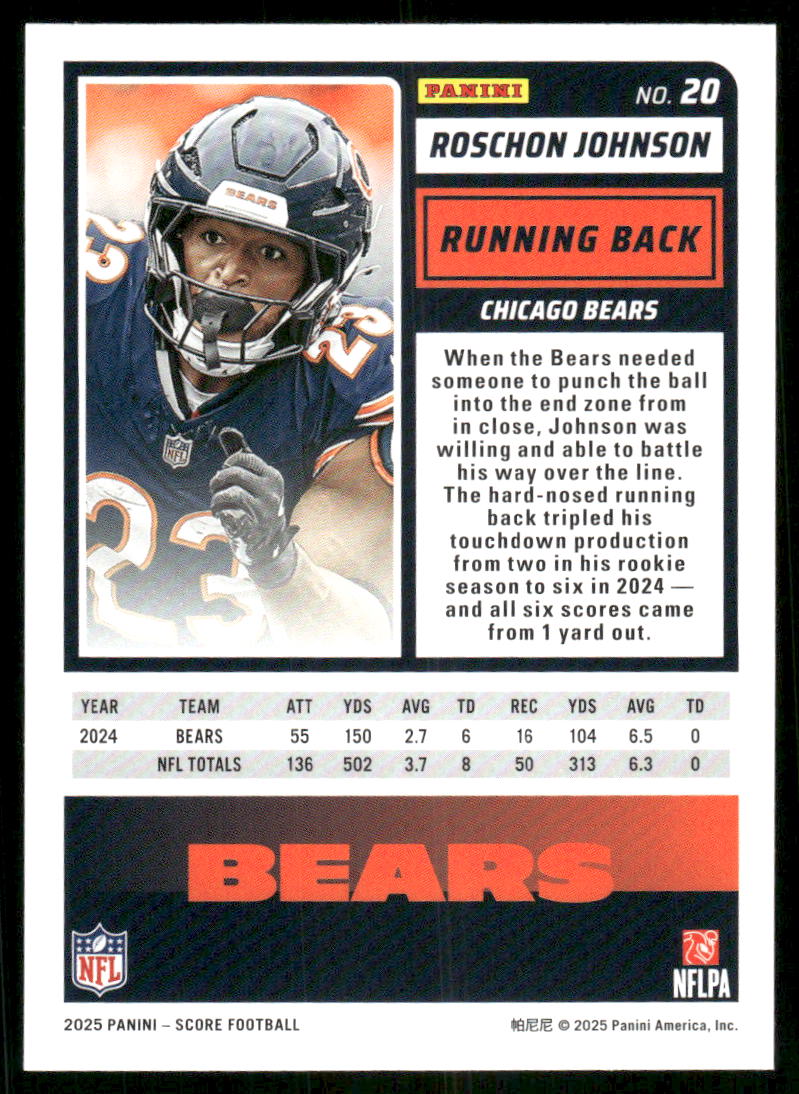 2025 Score A Treat Roschon Johnson #20 Football