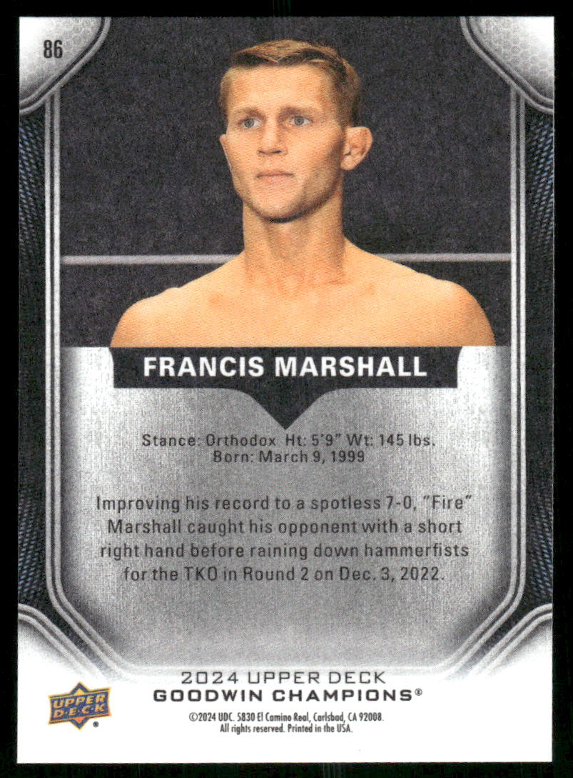 2024 Upper Deck Goodwin Champions Francis Marshall #86 MMA