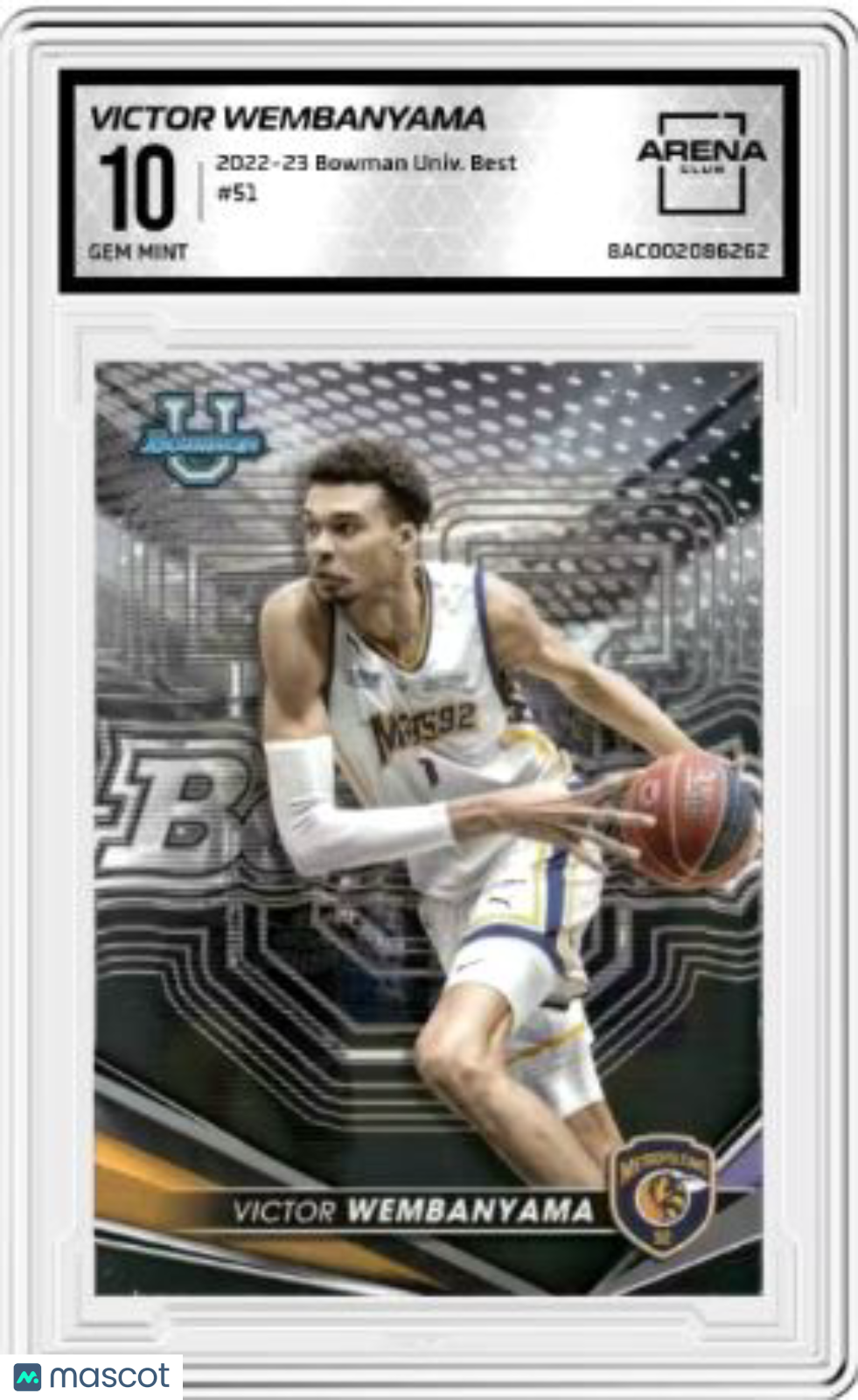 2022-23 Bowman University Best Victor Wembanyama #51 Basketball ACC 10