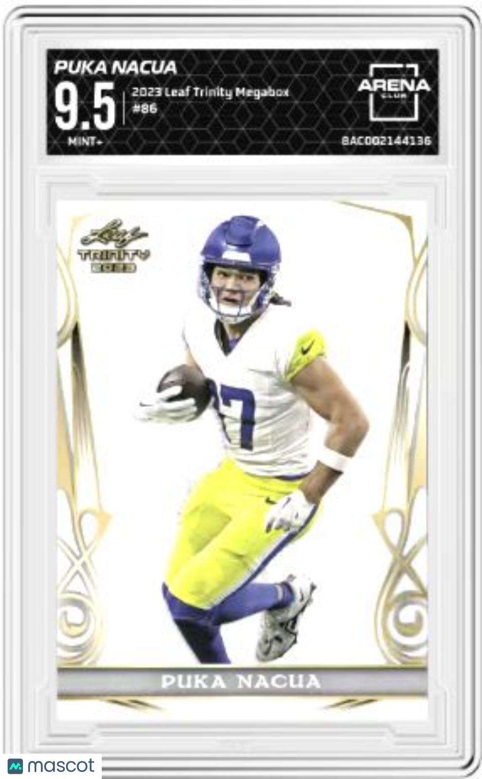 2023 Leaf Trinity Megabox Puka Nacua #86 Football AC 9.5