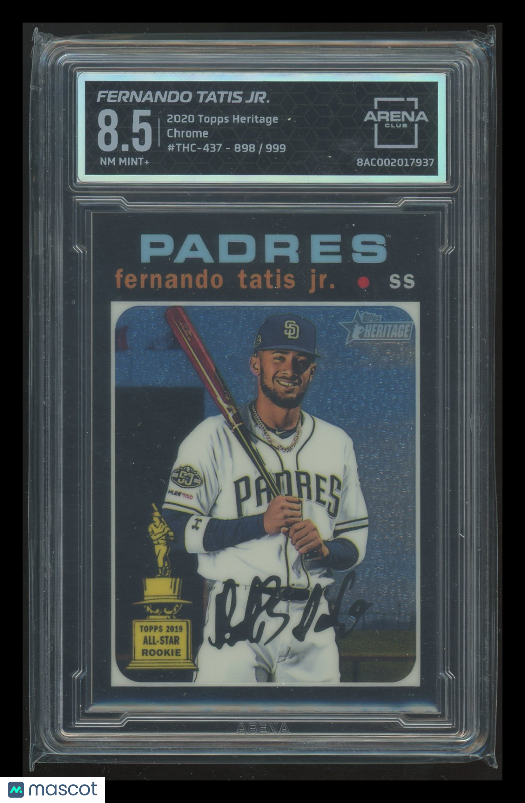2016 Topps Heritage Chrome Fernando Tatis Jr. #THC-437 898/999 Topps 2019 AC 8.5