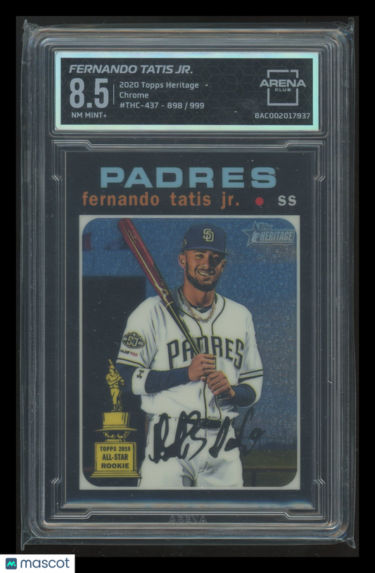 2016 Topps Heritage Chrome Fernando Tatis Jr. #THC-437 898/999 Topps 2019 AC 8.5