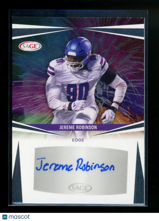 2025 SAGE Jereme Robinson #A-JR Autograph Football