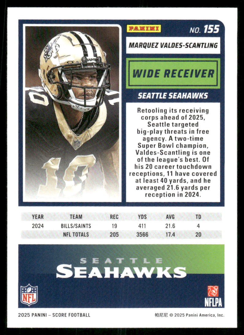 2025 Score A Treat Marquez Valdes-Scantling #155 Football