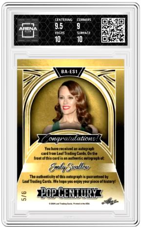 2024 Leaf Metal Pop Century Emily Swallow 5/6 #BA-ES1 Auto Arena Club 9.5