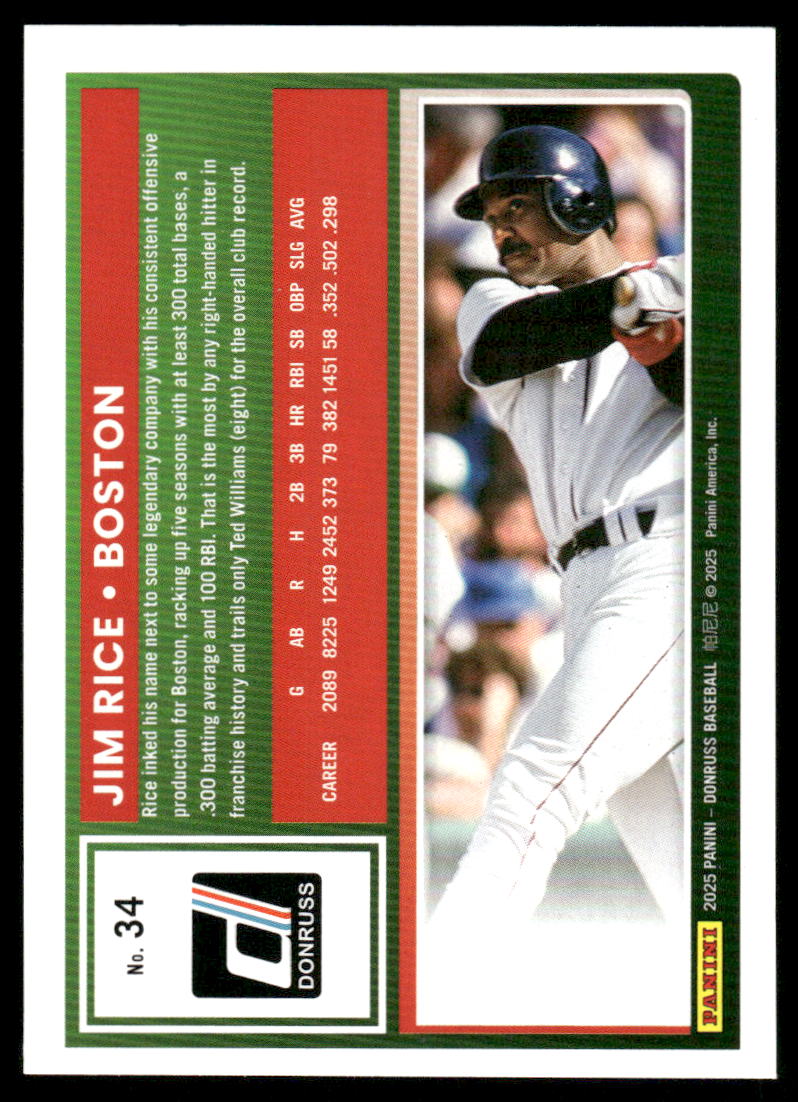 2025 Donruss Jim Rice #34 Baseball