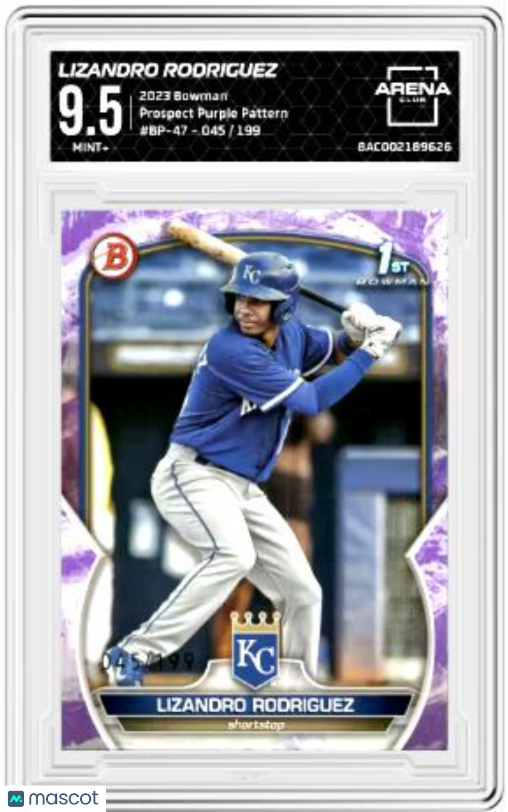 2023 Topps Bowman Lizandro Rodriguez #BP-47 Prospects Purple Pattern 045/199