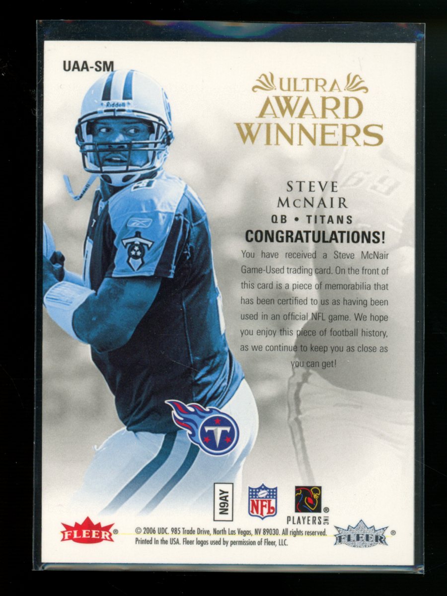 2005 Fleer Ultra Award Winners Steve McNair #UAA-SM Jersey Patch Football