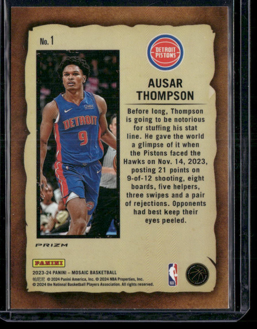 2023 Panini Mosaic Basketball Ausar Thompson #1 Notoriety Prizm RC Basketball