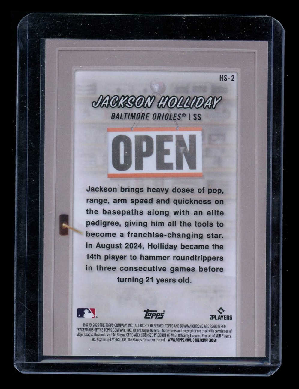 2025 Bowman Chrome Jackson Holliday #HS-2 Hobby Stars Baseball