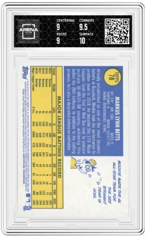 2019 Topps Heritage Mookie Betts #78 Baseball Arena Club 9.5