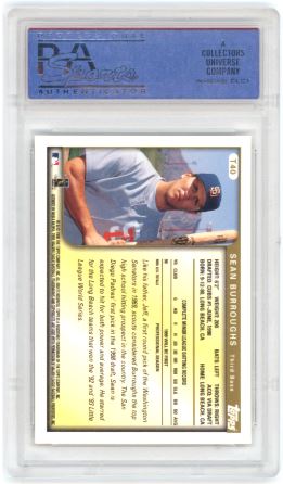 1999 Topps Traded Sean Burroughs #T40 Baseball PSA 8