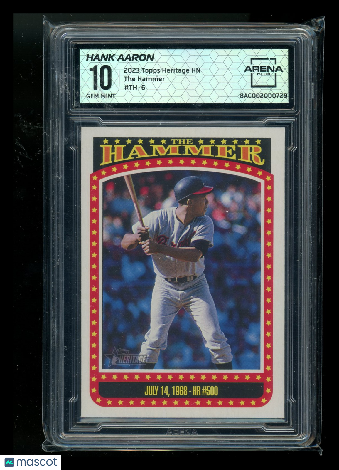 2023 Topps Heritage The Hammer Hank Aaron #TH-6 Baseball Arena Club 10