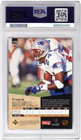 1995 SP Ty Law #174 Football PSA 7