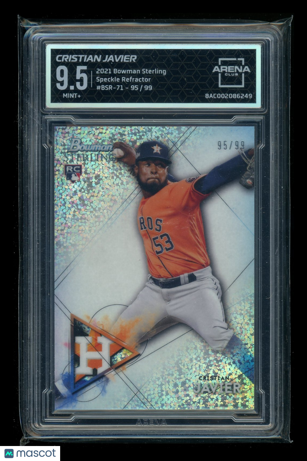 2021 Bowman Sterling Speckle Refractor Cristian Javier #BSR-CJ RC 95/9 AC 9.5