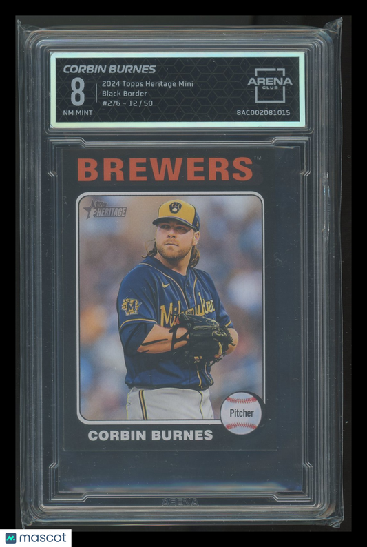 2014 Topps Heritage Mini Black Border Corbin Burnes #276 12/50 Arena Club 8