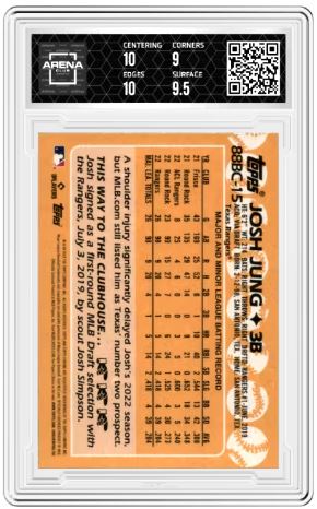 2023 Topps Chrome Josh Jung #88BC-15 RC Baseball Arena Club 9.5