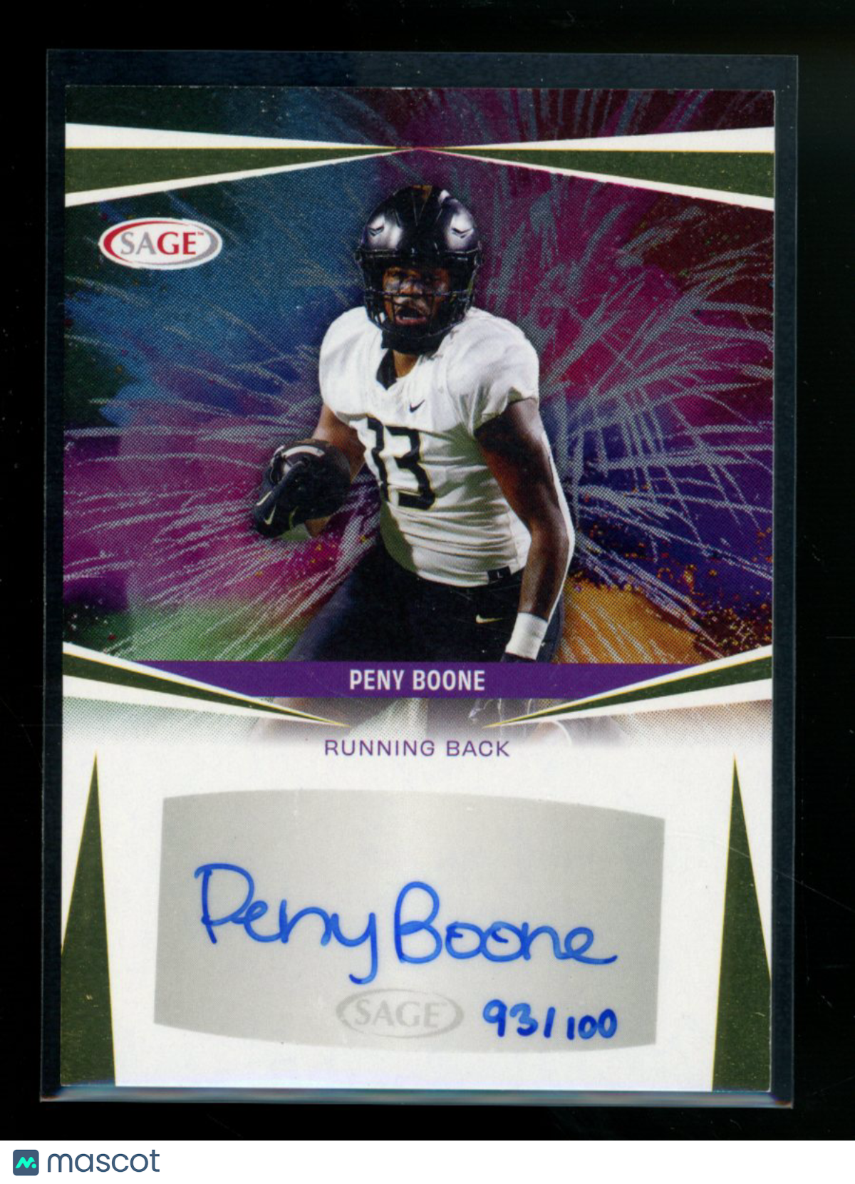 2025 SAGE Peny Boone #A-PB2 93/100 Autograph Football