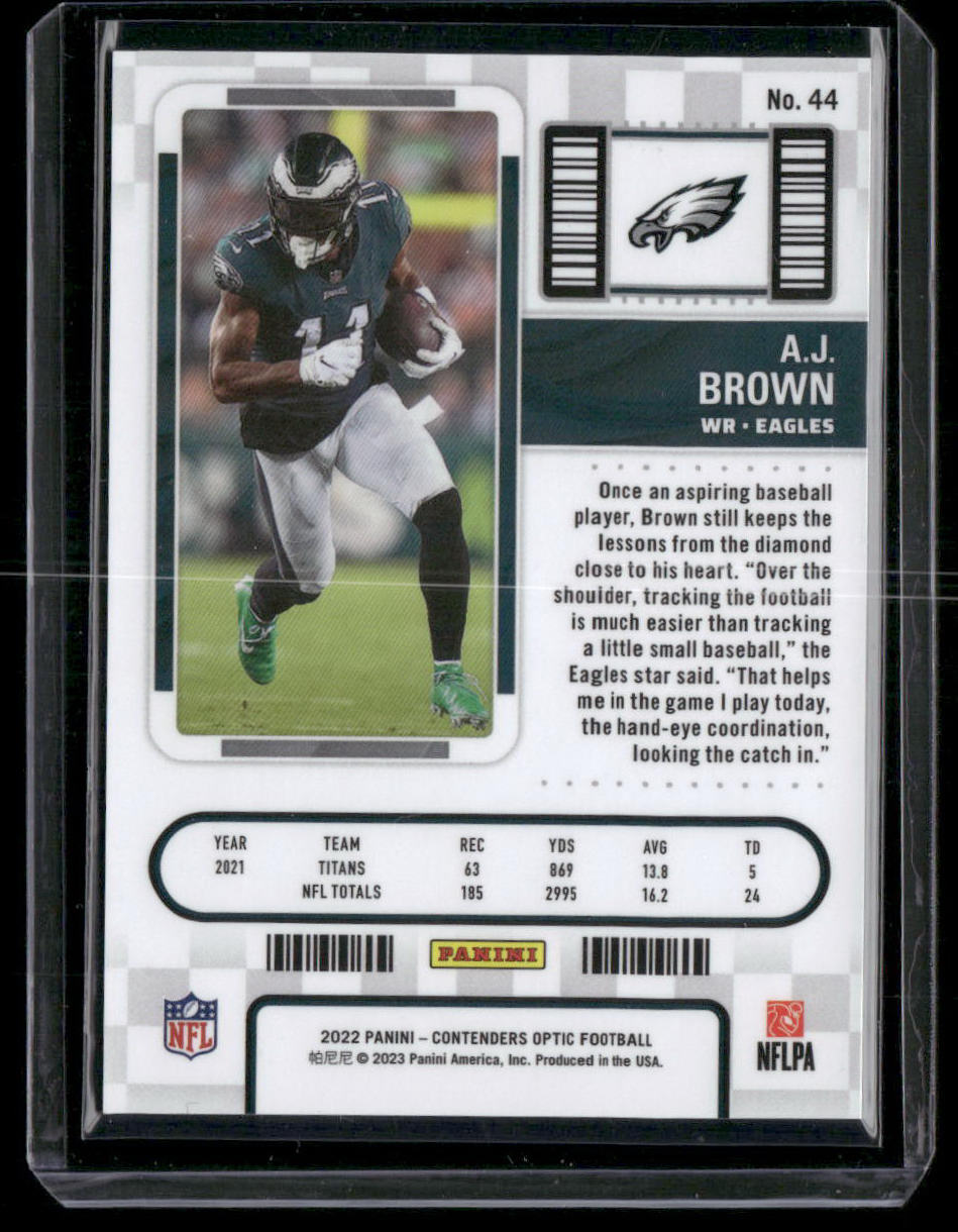 2022 Panini Contenders Optic Football A.J. Brown #44 Season Ticket Football