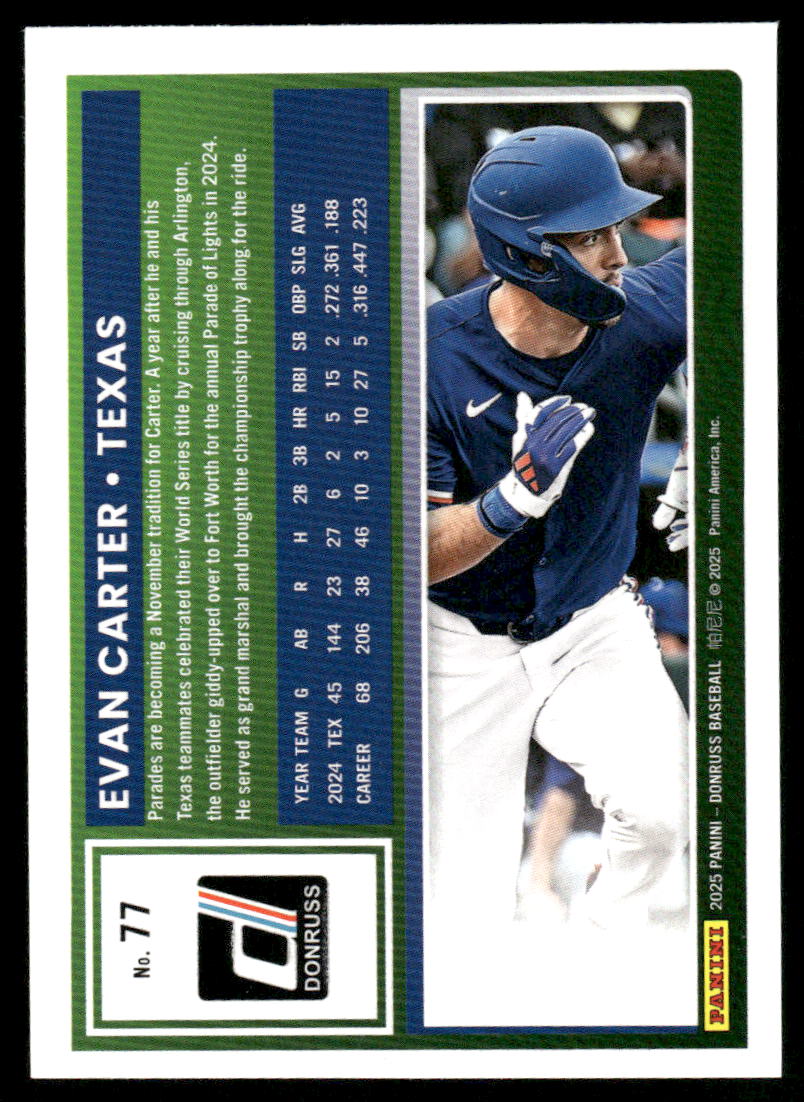 2025 Donruss Evan Carter #77 Baseball