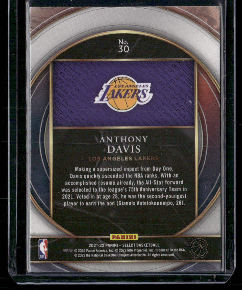 2021-22 Panini Select Anthony Davis #30 Numbers Basketball