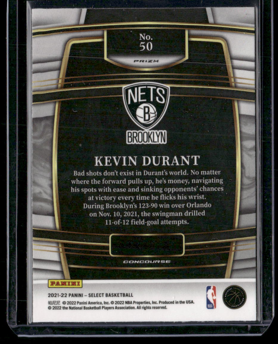 2021-22 Panini Select Kevin Durant #50 Concourse Blue Basketball