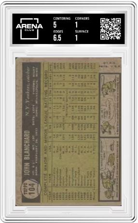 1956 Topps John Blanchard #104 Baseball Arena Club A