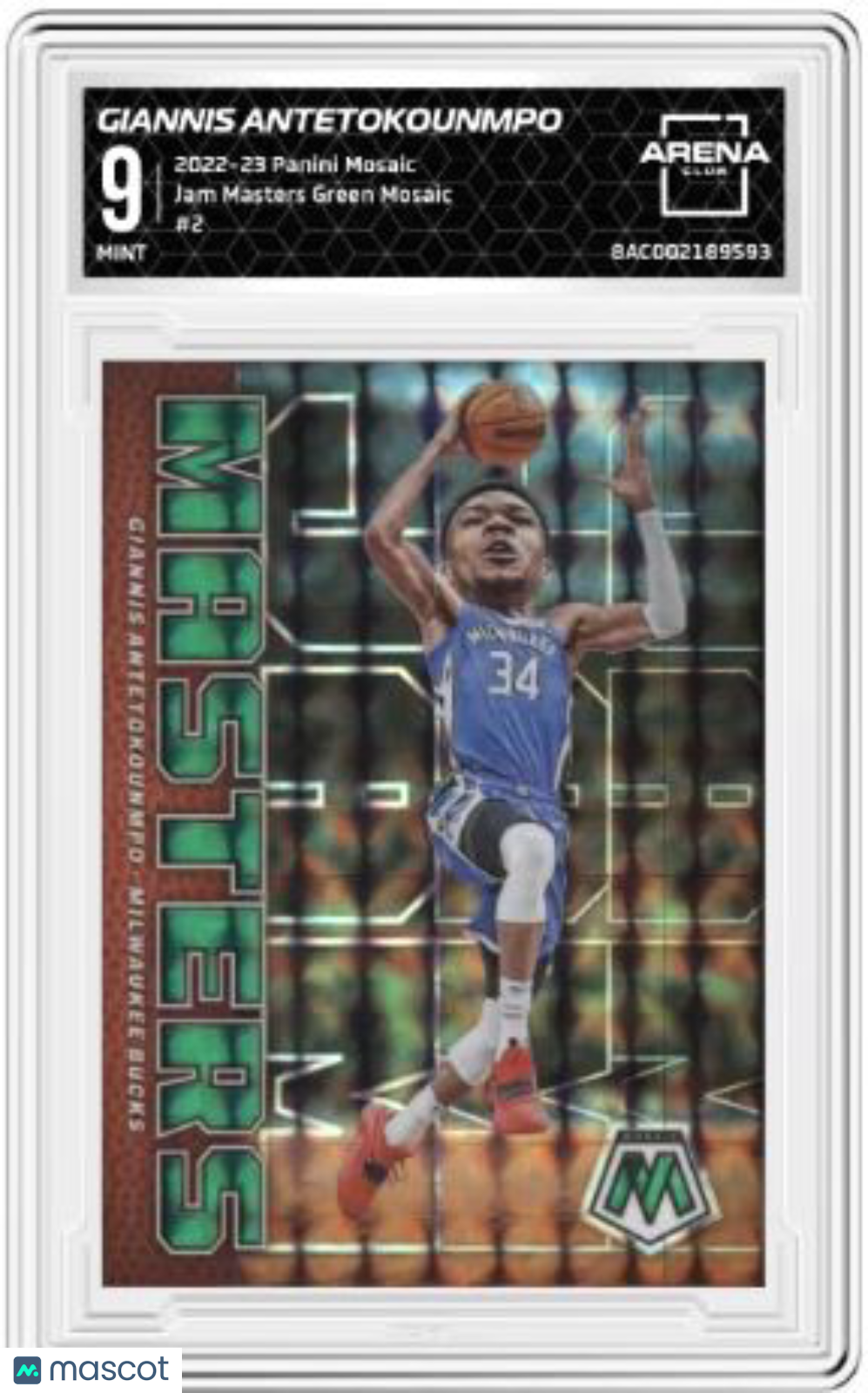 2022-23 Panini Mosaic Giannis Antetokounmpo #2 Jams Masters Green Mosaic AC 9