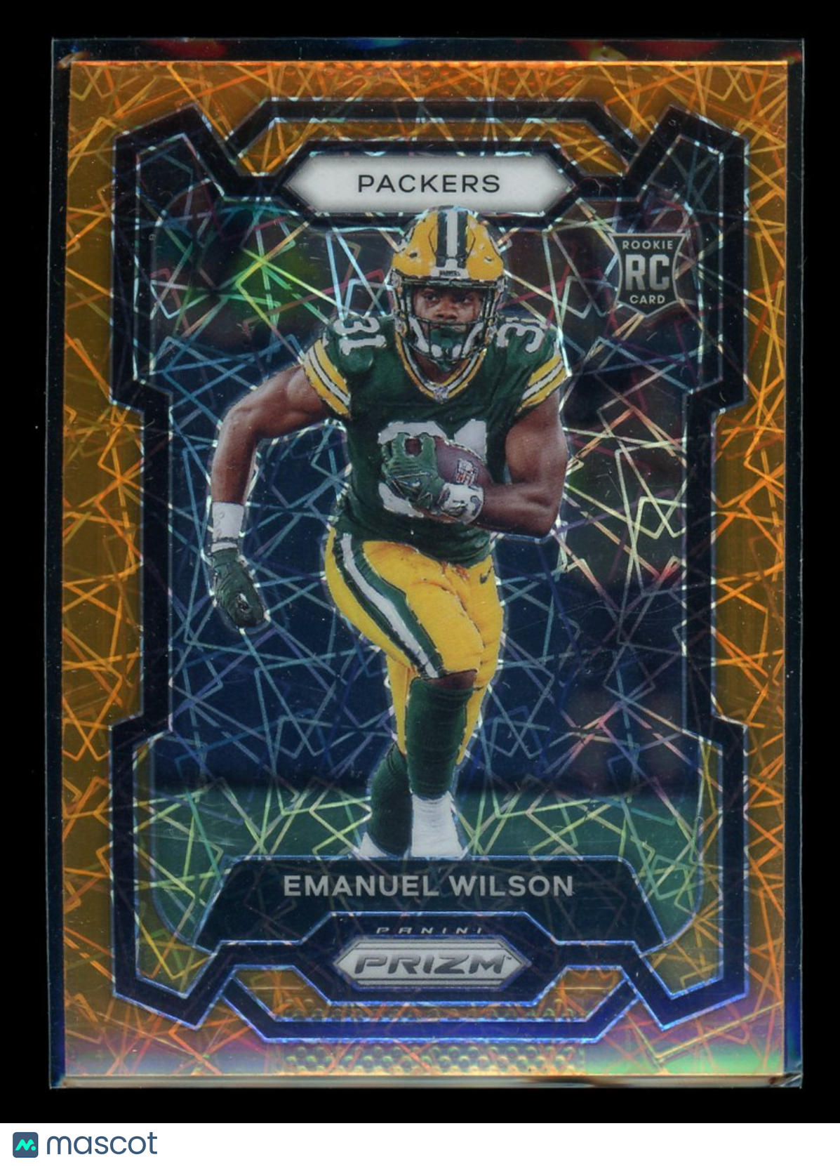 2023 Panini Prizm Football Emanuel Wilson #335 Orange Cracked Ice RC Football