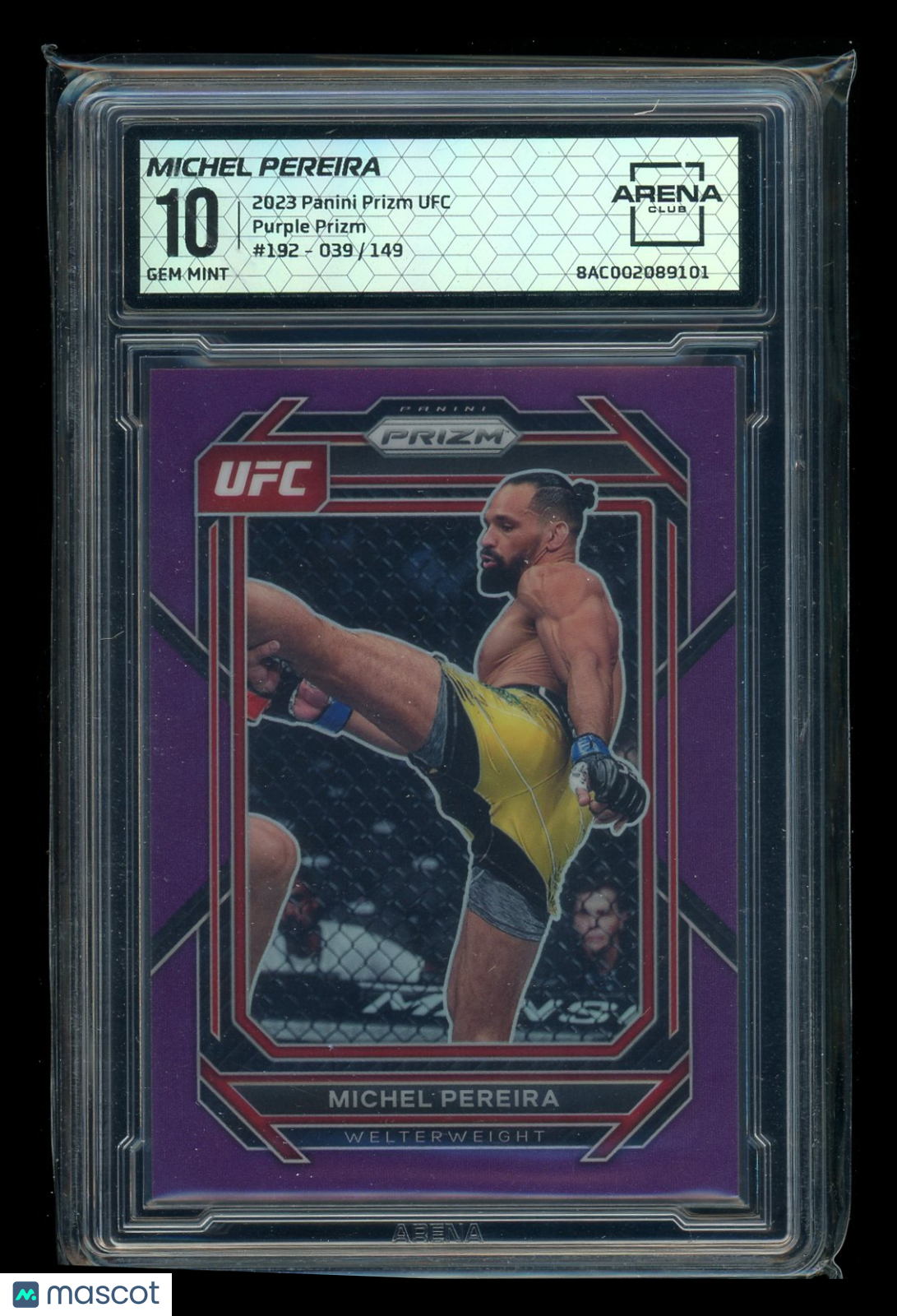 2023 Panini Prizm UFC Michel Pereira #192 Purple 039/149 MMA Arena Club 10