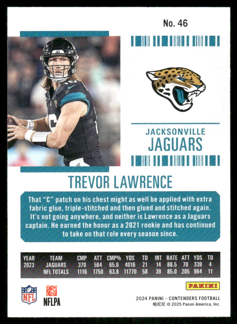 2024 Panini Contenders Football Trevor Lawrence #46 Football