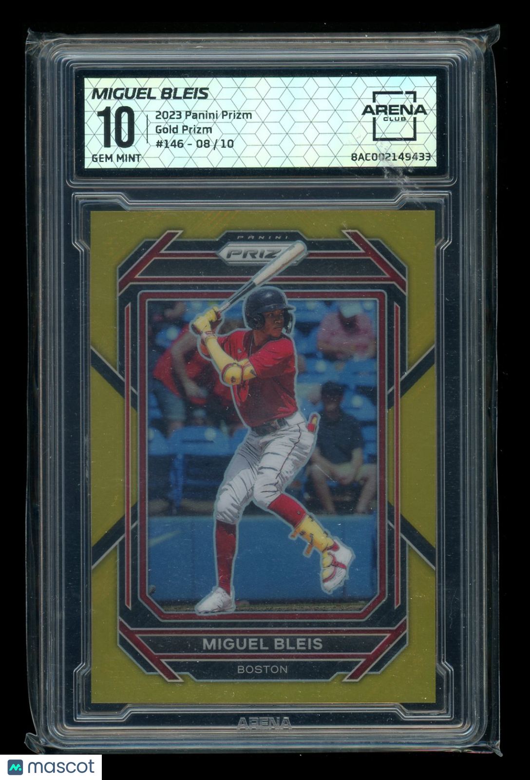 2023 Panini Prizm Gold Prizm Miguel Bleis #146 08/10 Baseball Arena Club 10