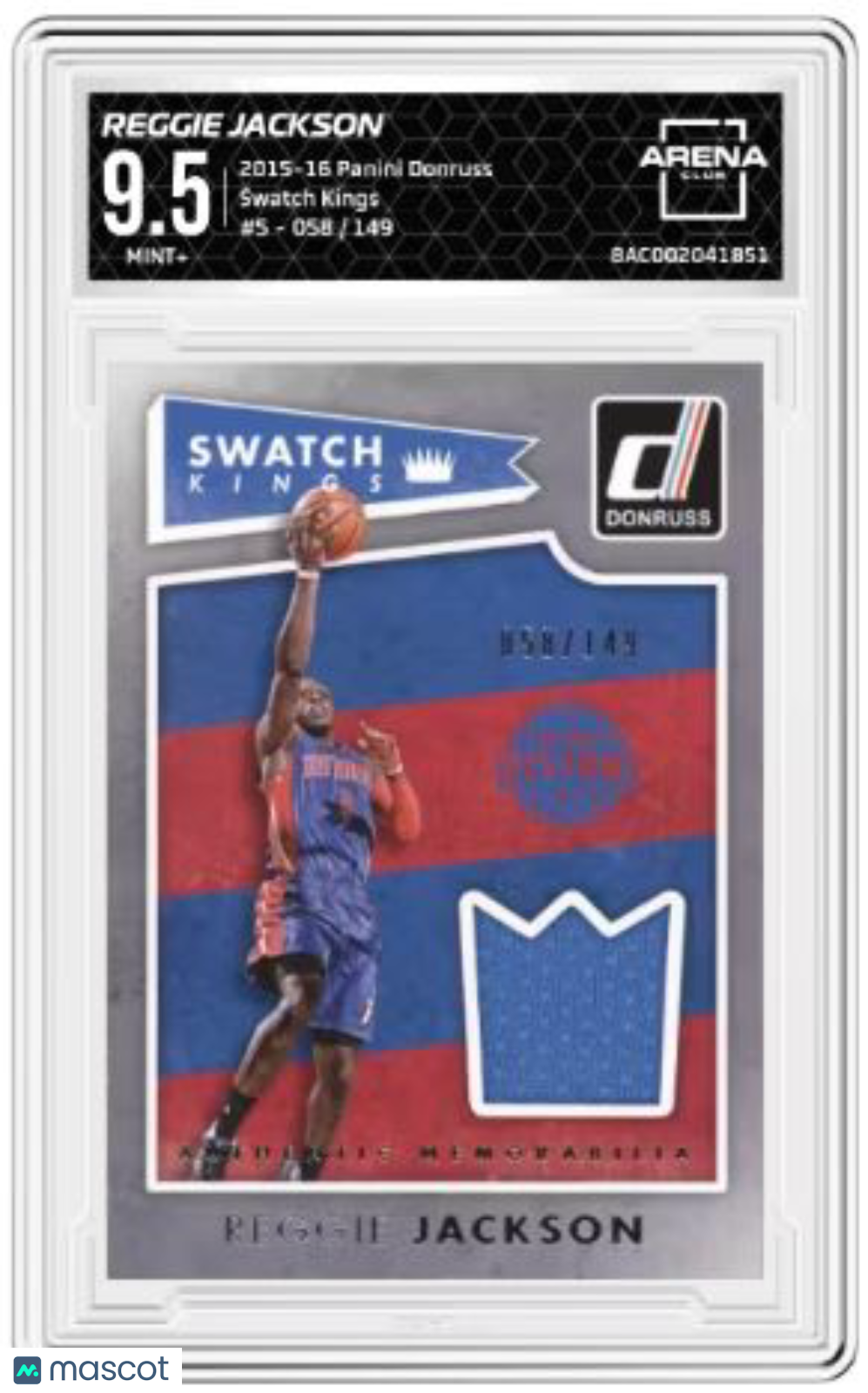 2015-16 Panini Donruss Reggie Jackson #5 Swatch Kings 058/149 
 Arena Club 9.5