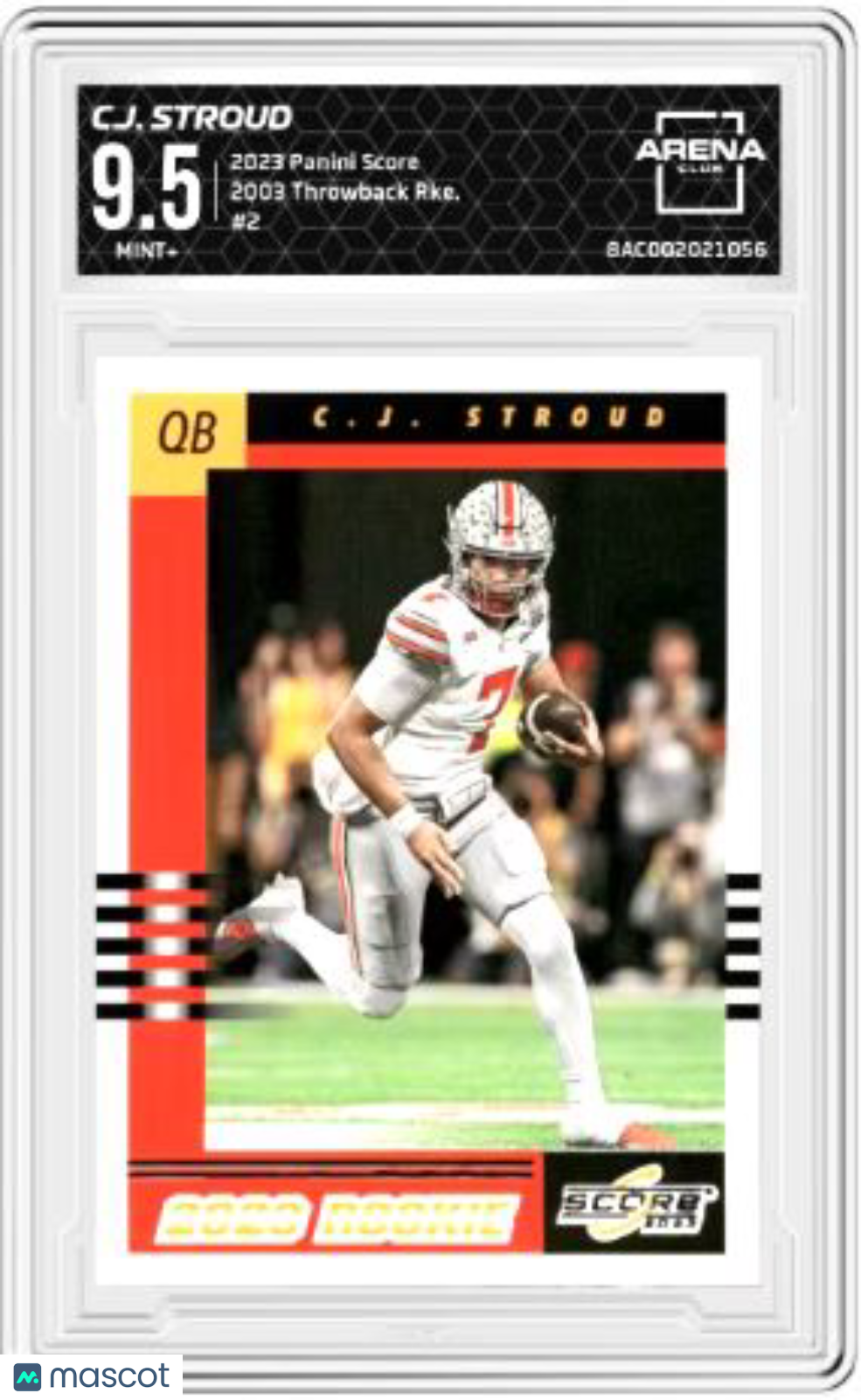 2023 Panini Score C.J. Stroud #2 2003 Throwback Rookies RC AC 9.5