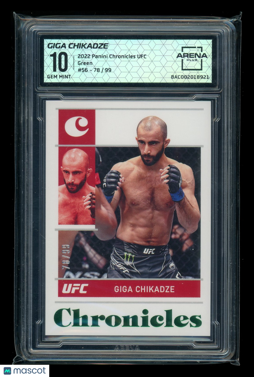 2022 Panini Chronicles UFC Green Giga Chikadze #56 78/99 MMA Arena Club 10