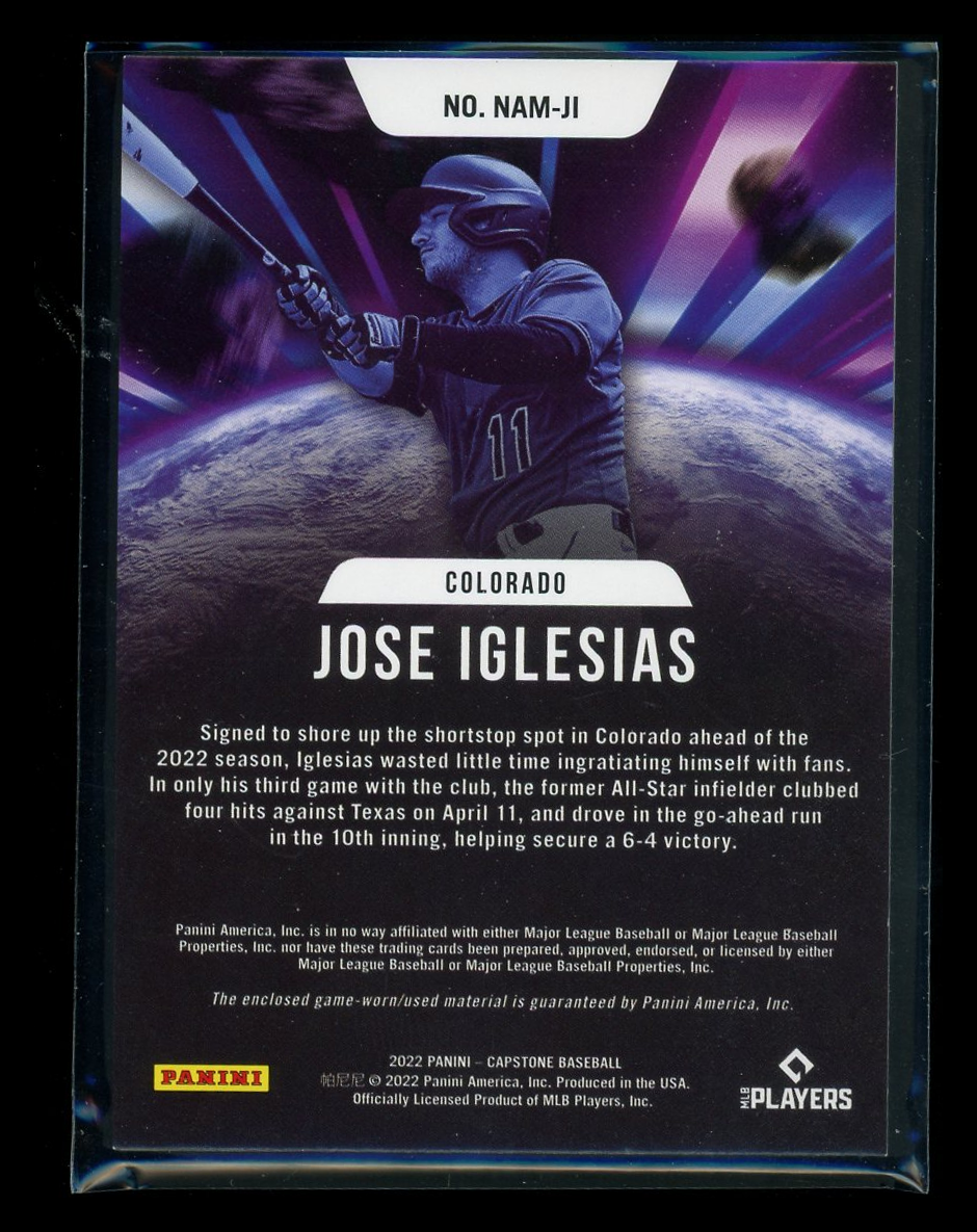 2022 Panini Capstone New Age Materials Jose Iglesias #NAM-JI Jersey Patch 07/23