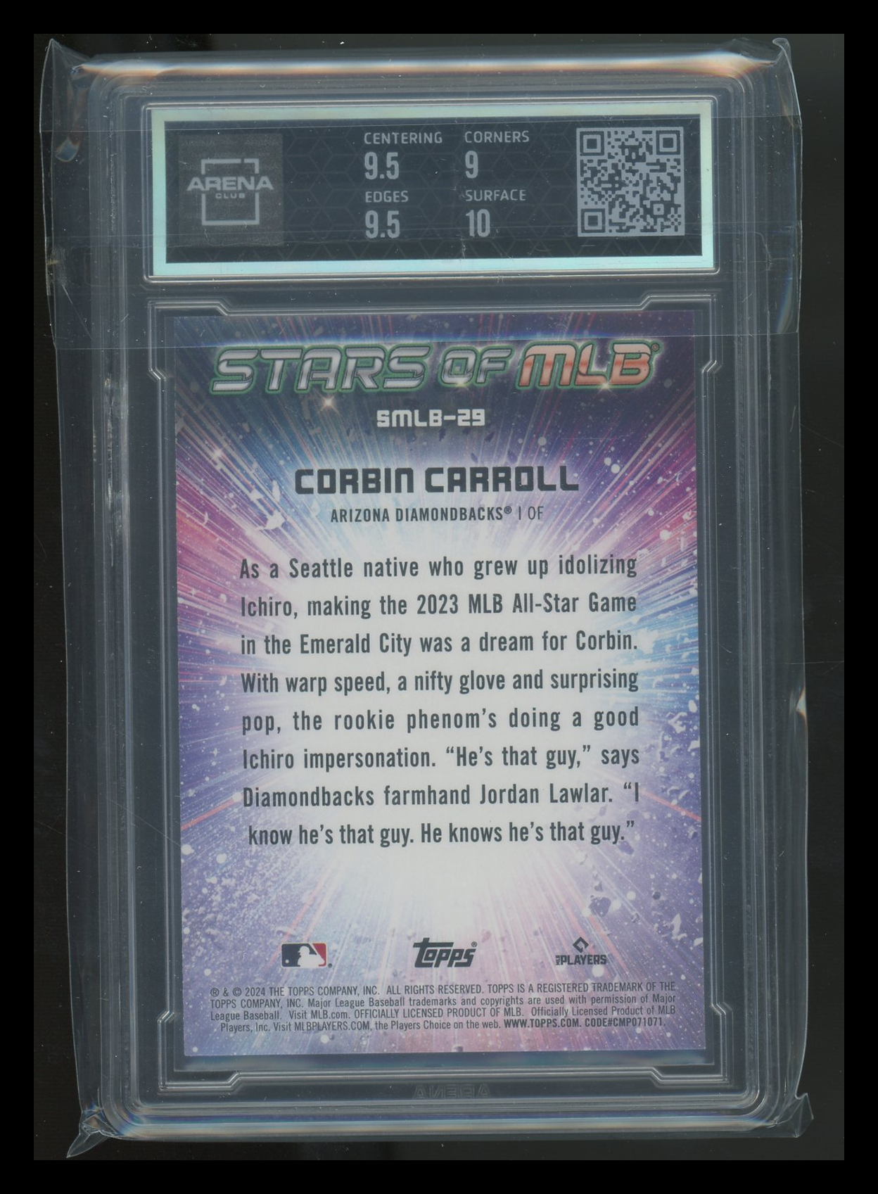 2024 Topps Stars of MLB Corbin Carroll #SMLB-29 Baseball Arena Club 9.5