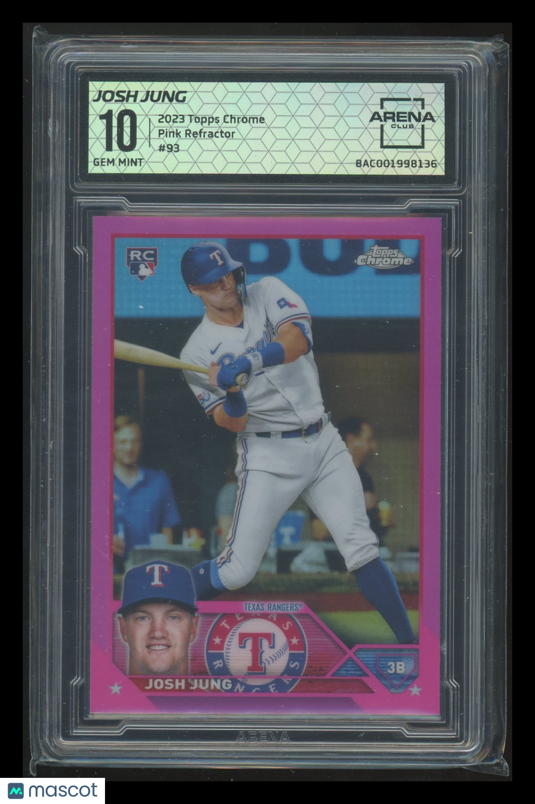 2023 Topps Chrome Pink Refractor Josh Jung #93 RC Baseball Arena Club 10