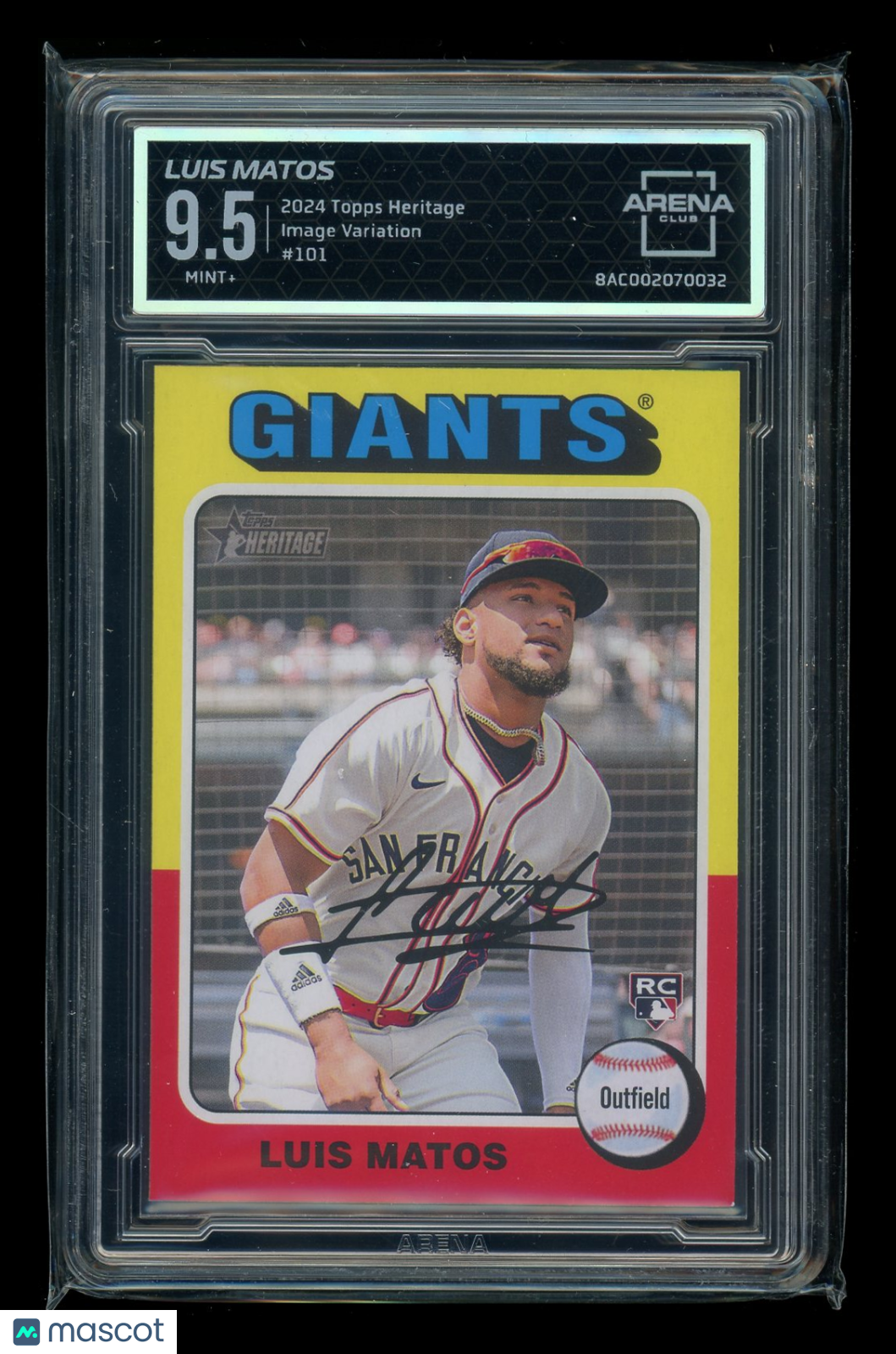 2023 Topps Heritage Luis Matos #101 Image Variation RC Baseball Arena Club 9.5