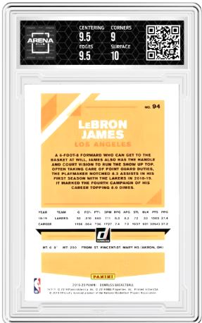 2019-20 Panini Donruss LeBron James #94 Basketball Arena Club 9.5