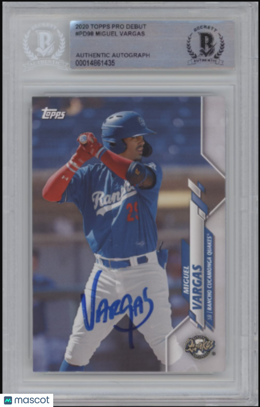 2020 Topps Pro Debut Miguel Vargas #PD98 Baseball BGS Authentic