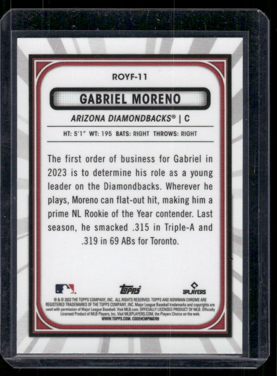 2023 Bowman Chrome Rookie of the Year Favorites Gabriel Moreno #ROYF-11 RC
