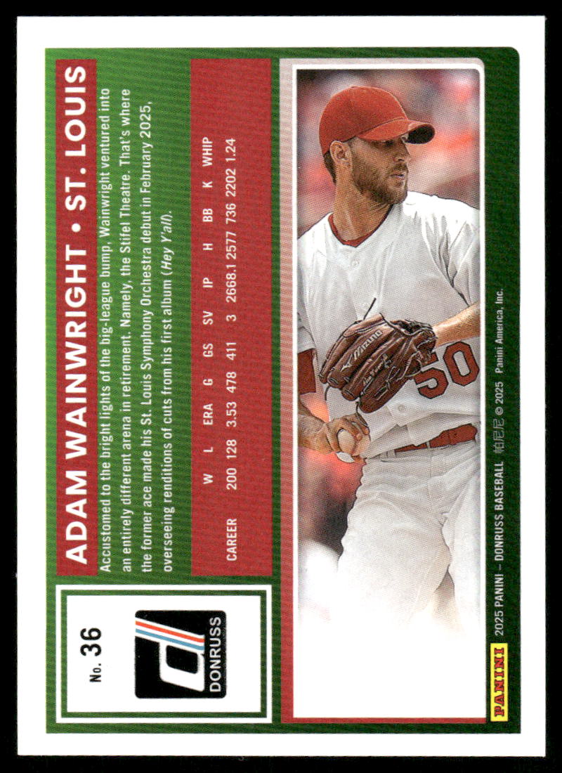2025 Donruss Adam Wainwright #36 Baseball