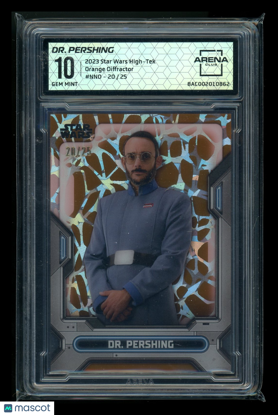 2023 Topps Star Wars High-Tek Orange Diffractor Dr. Pershing 20/25 #27 AC 10