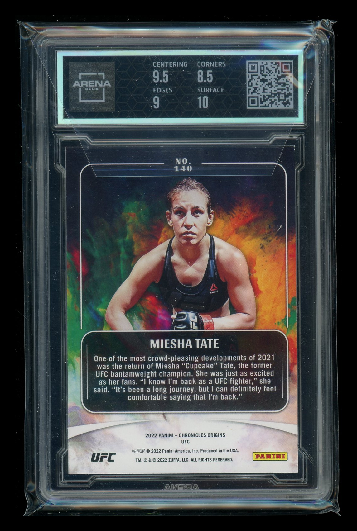 2022 Panini Chronicles UFC Origins Miesha Tate #140 MMA Arena Club 9
