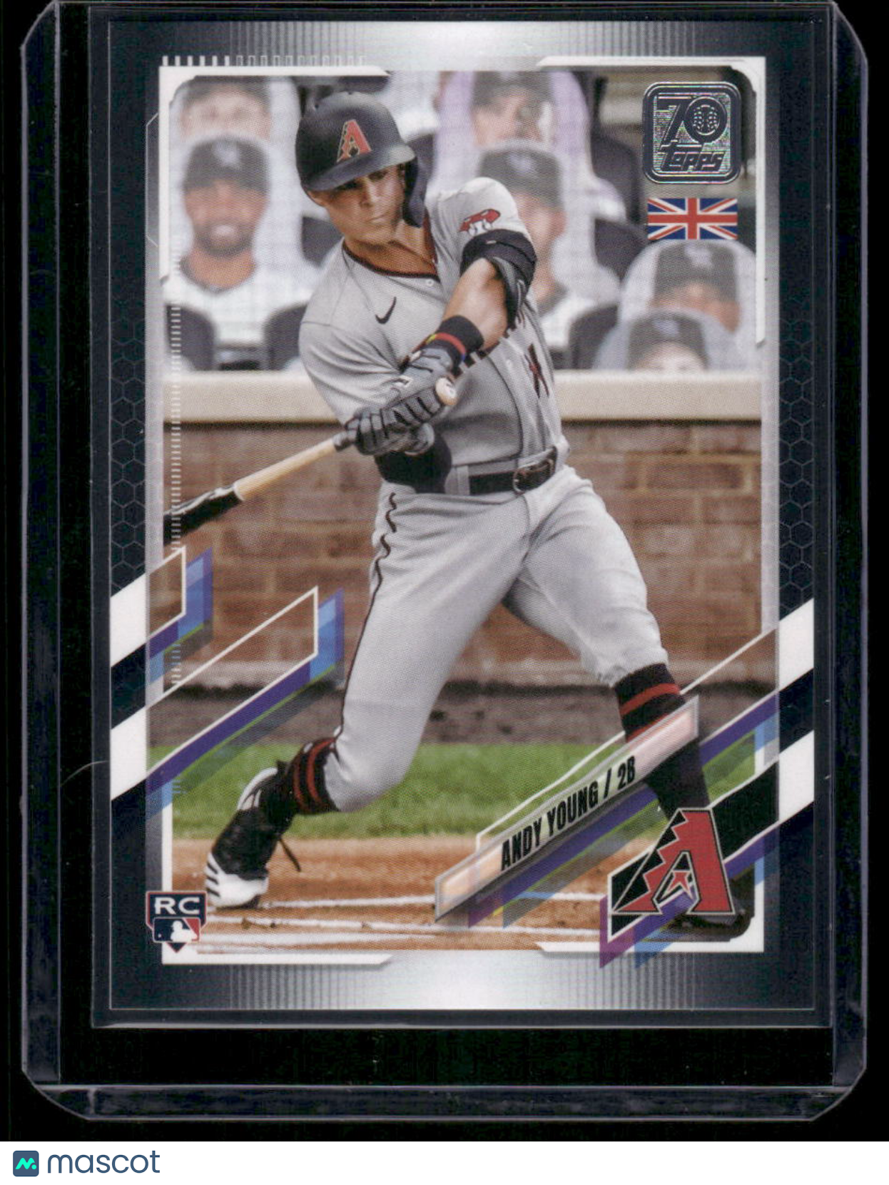 2021 Topps 70th Anniversary Andy Young #210 UK Flag Parallel RC 057/125 Baseball