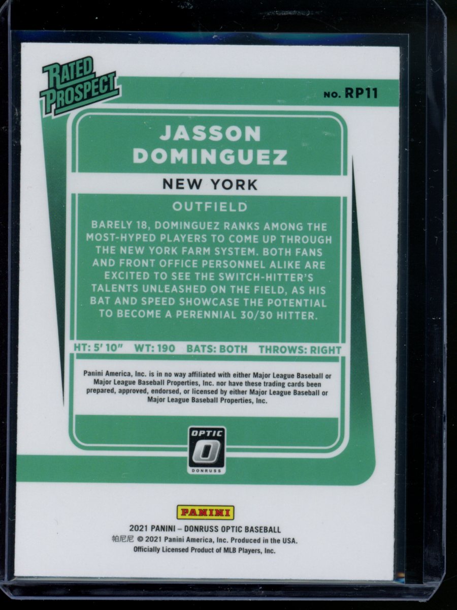 2021 Panini Donruss Optic Jasson Dominguez #RP11  Rated Prospect Baseball